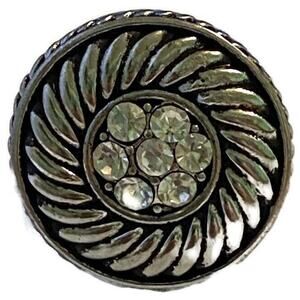 Crystal Cocktail Ring Adjustable Spinning Wheel Church Versatile Work-Party